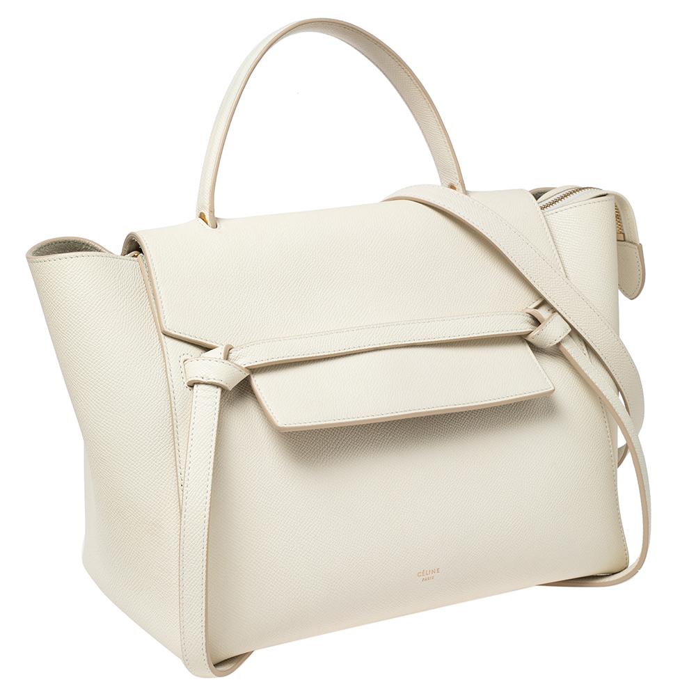 Celine Off White Leather Mini Belt Top Handle Bag 6