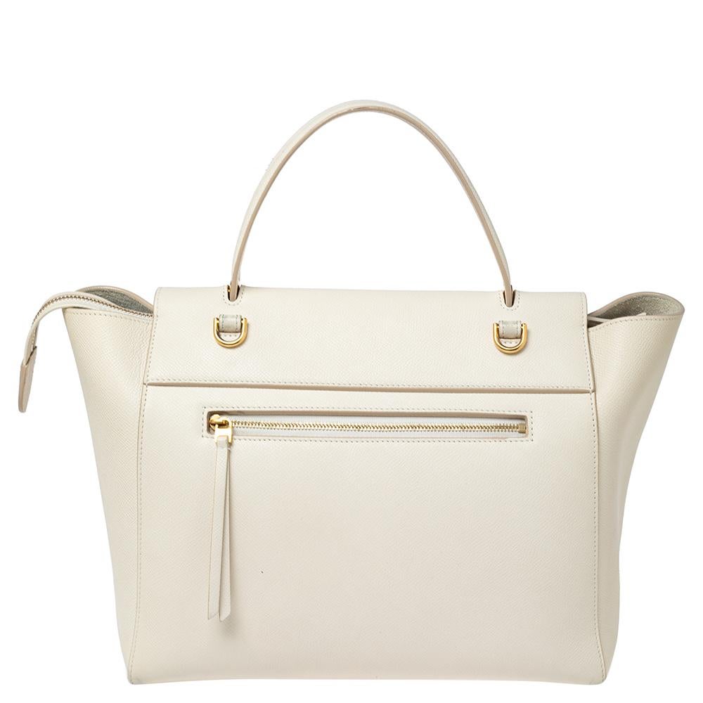 Celine Off White Leather Mini Belt Top Handle Bag 8