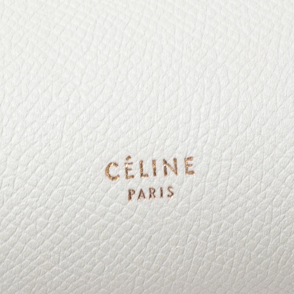Celine Off White Leather Mini Belt Top Handle Bag In Good Condition In Dubai, Al Qouz 2
