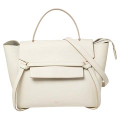 Celine Off White Leather Mini Belt Top Handle Bag