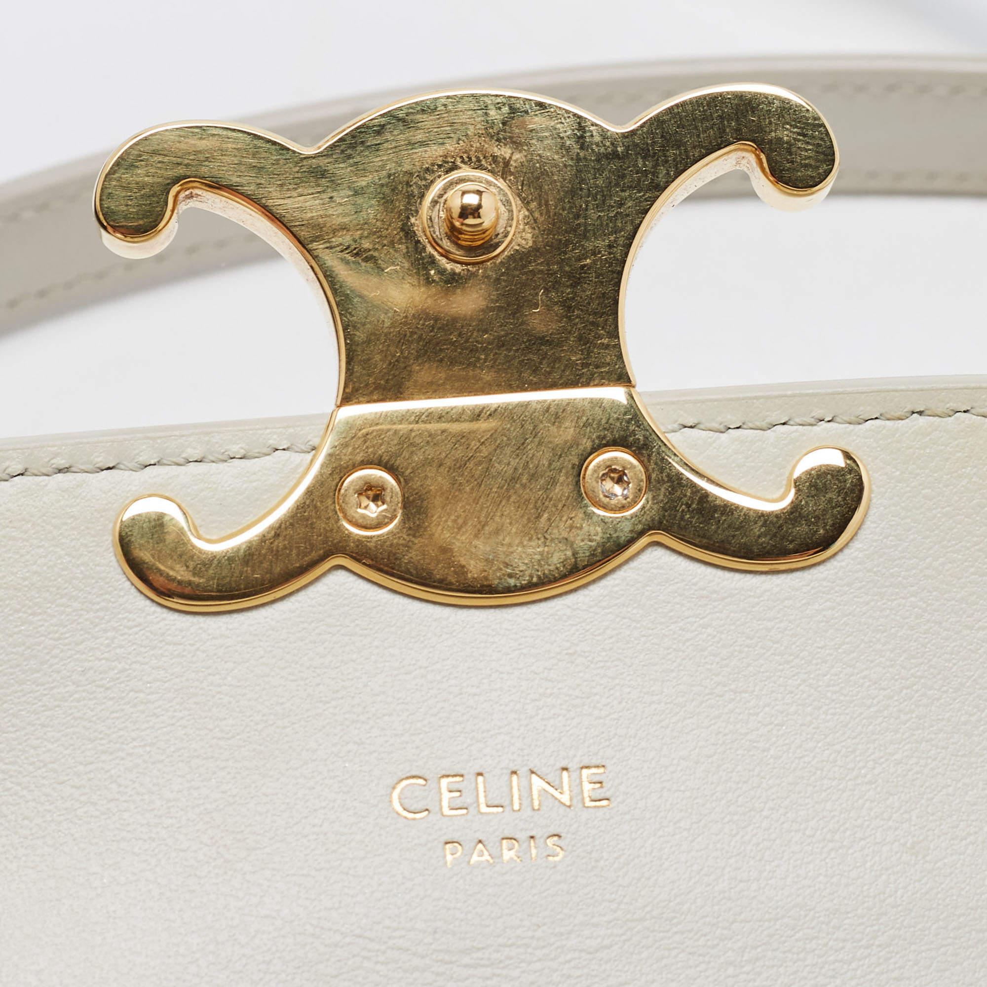 Celine Off-White Leather Mini Claude Shoulder Bag 8