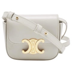 Celine Off-White Leather Mini Claude Shoulder Bag