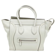 Celine Off White Leather Mini Luggage Tote