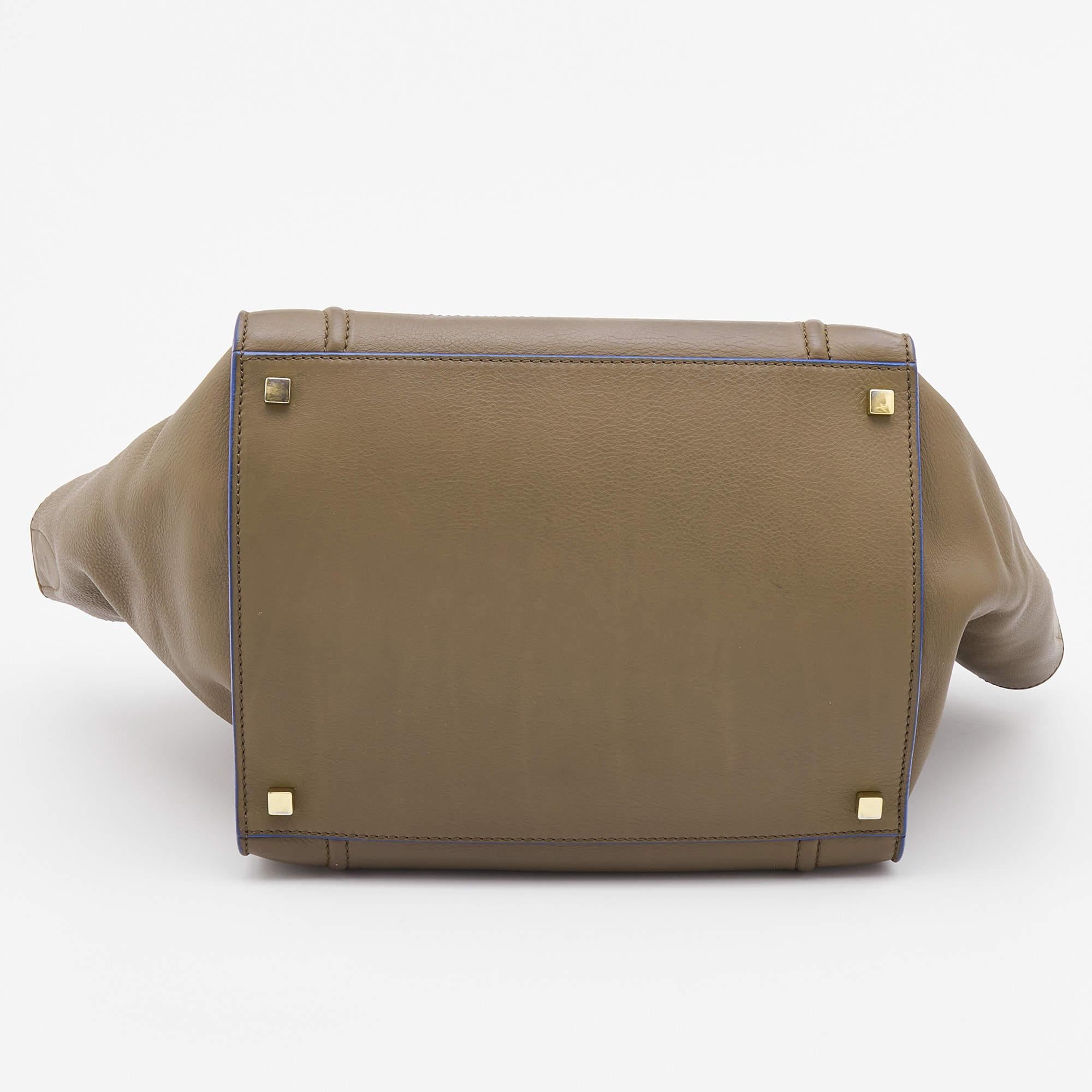 Celine Olive Brown Leather Medium Luggage Phantom Tote 1