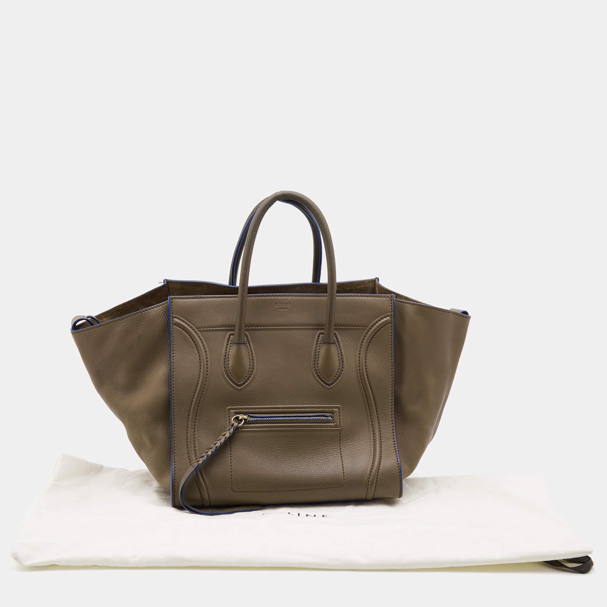 Celine Olive Brown Leather Medium Luggage Phantom Tote 3