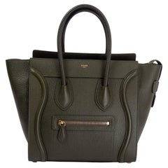 Sac fourre-tout MICRO LUGGAGE CELINE vert olive grainé