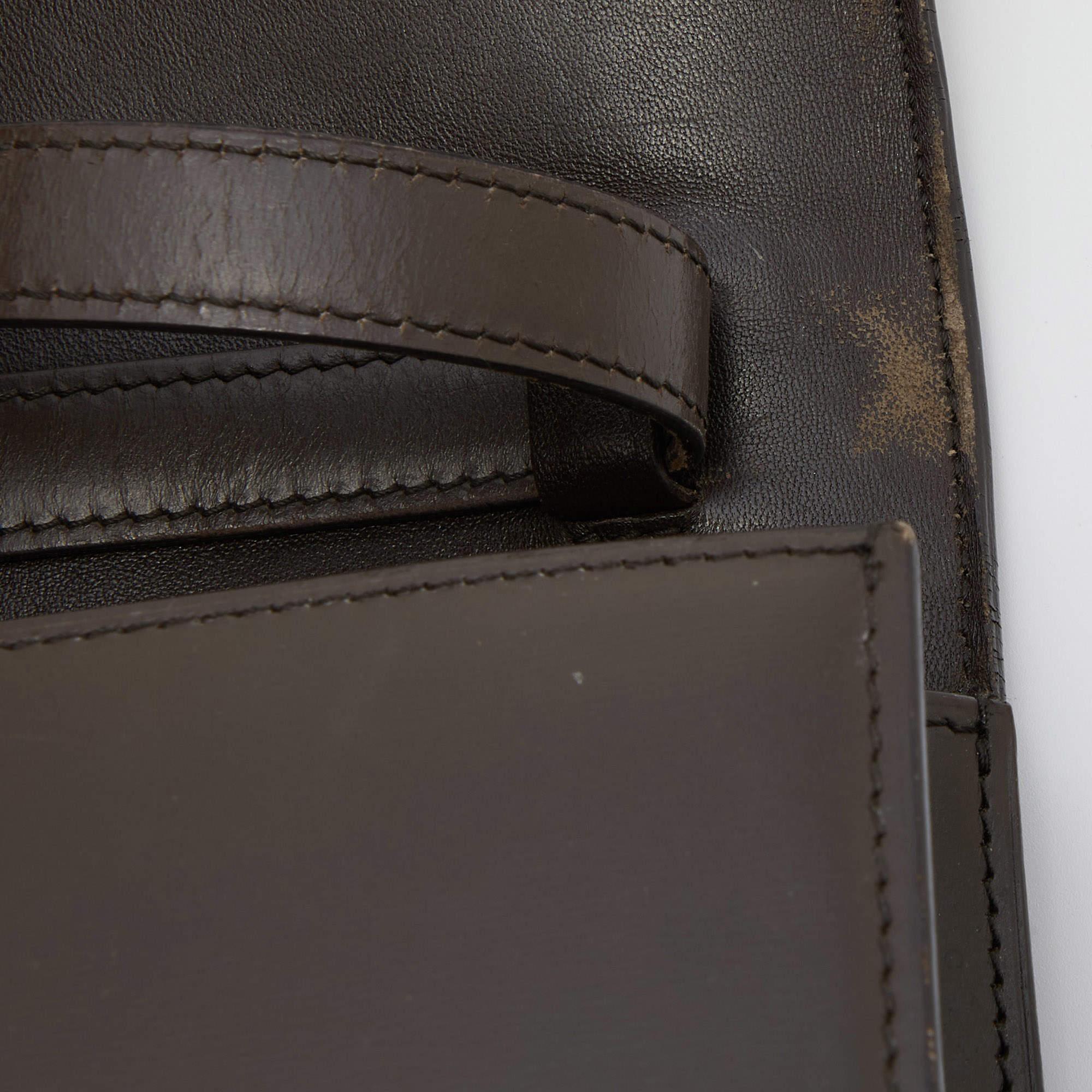 Celine Olive Green Leather Medium Classic Box Shoulder Bag 3