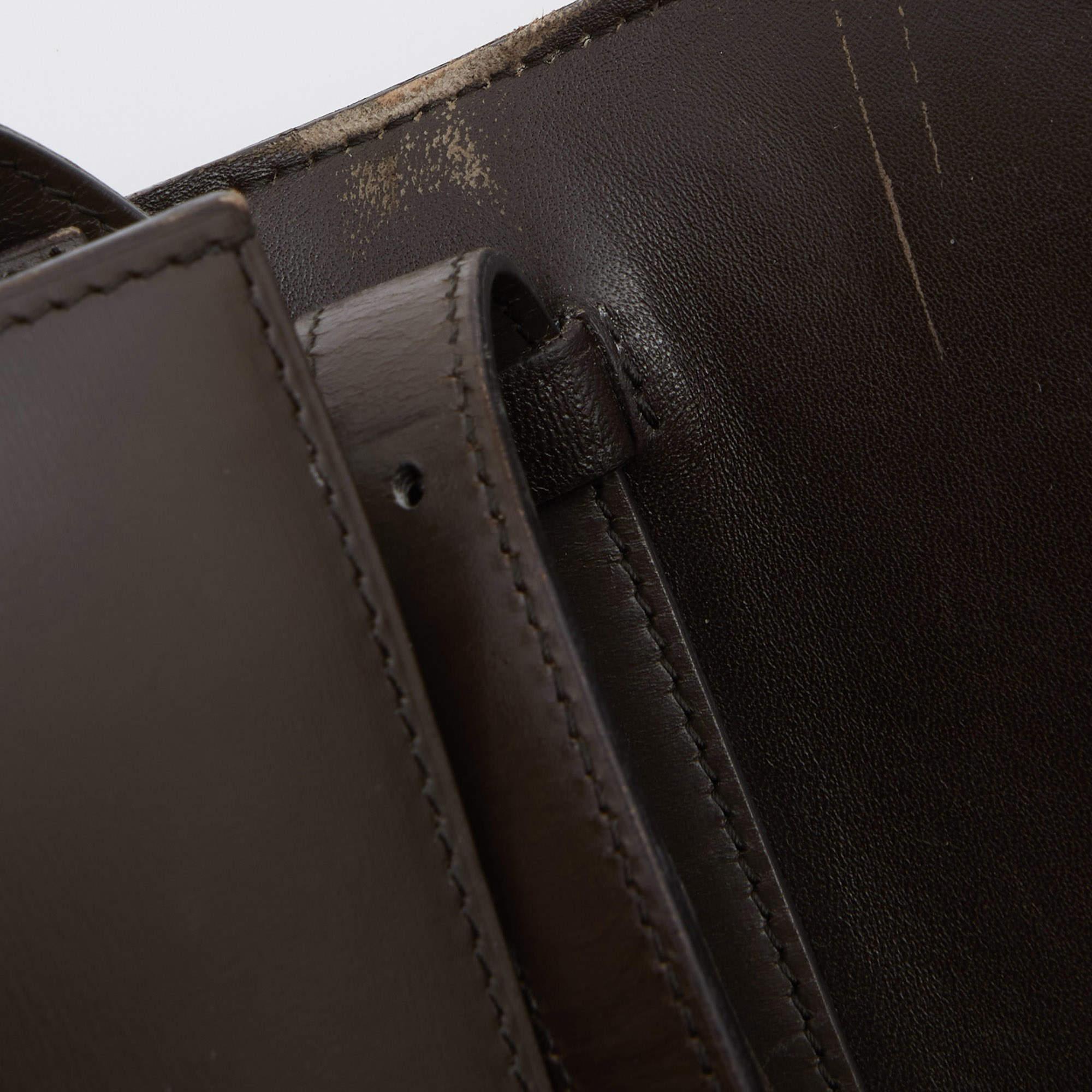 Celine Olive Green Leather Medium Classic Box Shoulder Bag 4