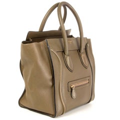 CELINE olivgrüne Leder MINI LUGGAGE TOTE Tasche