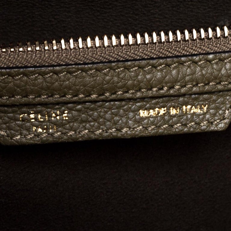 Celine Olive Green Leather Mini Luggage Tote at 1stDibs celine olive