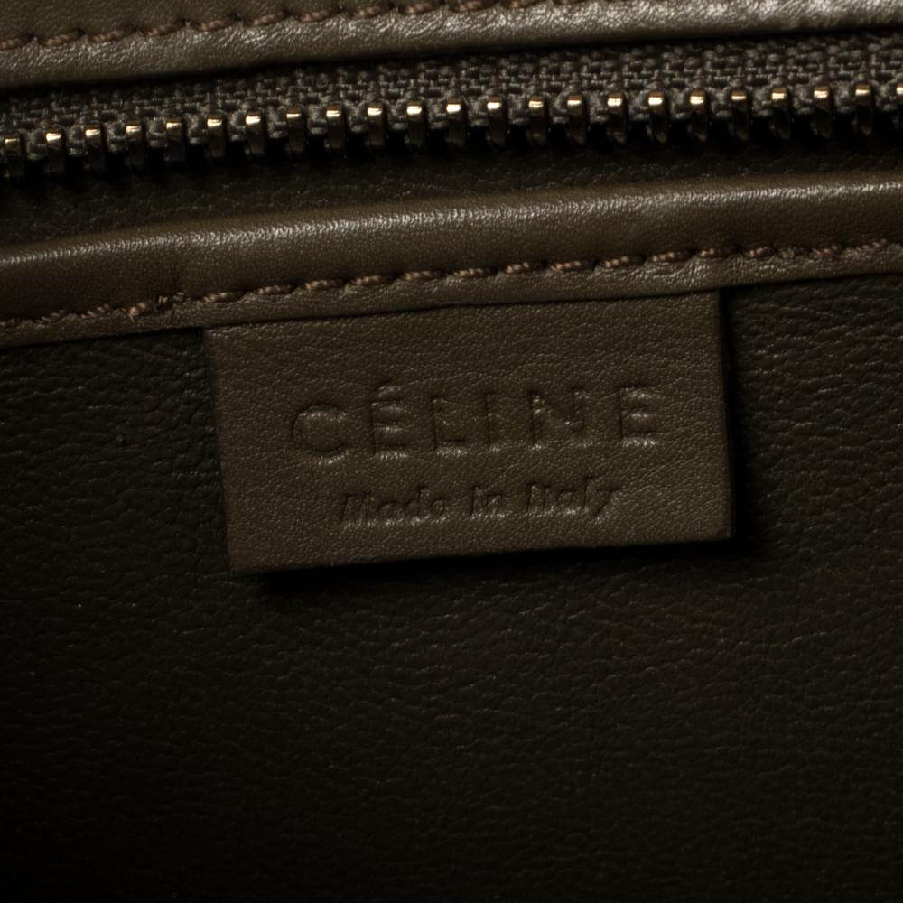 Céline Olive Green Leather Nano Luggage Tote In Good Condition In Dubai, Al Qouz 2