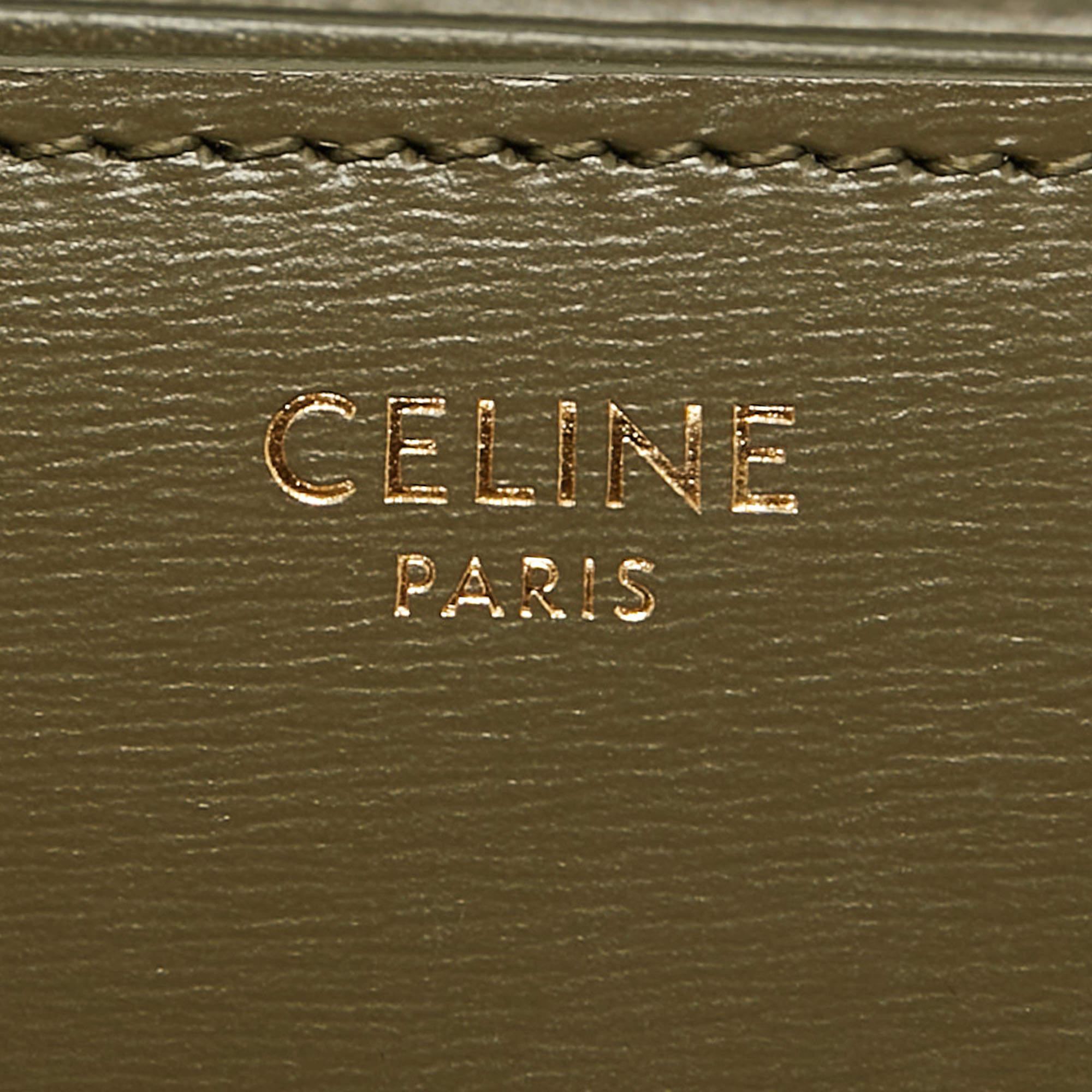Celine Olive Green Leather Small Classic Box Flap Bag 8