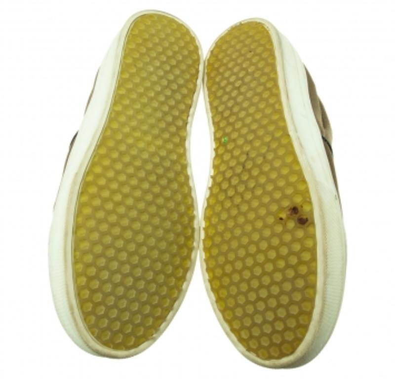 Celine Olive Green Satin Slip On Sneakers Size 39 For Sale 2