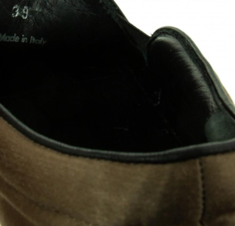 Celine Olive Green Satin Slip On Sneakers Size 39 For Sale 3
