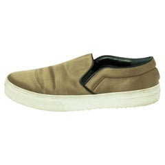 Celine Olive Green Satin Slip On Sneakers Size 39
