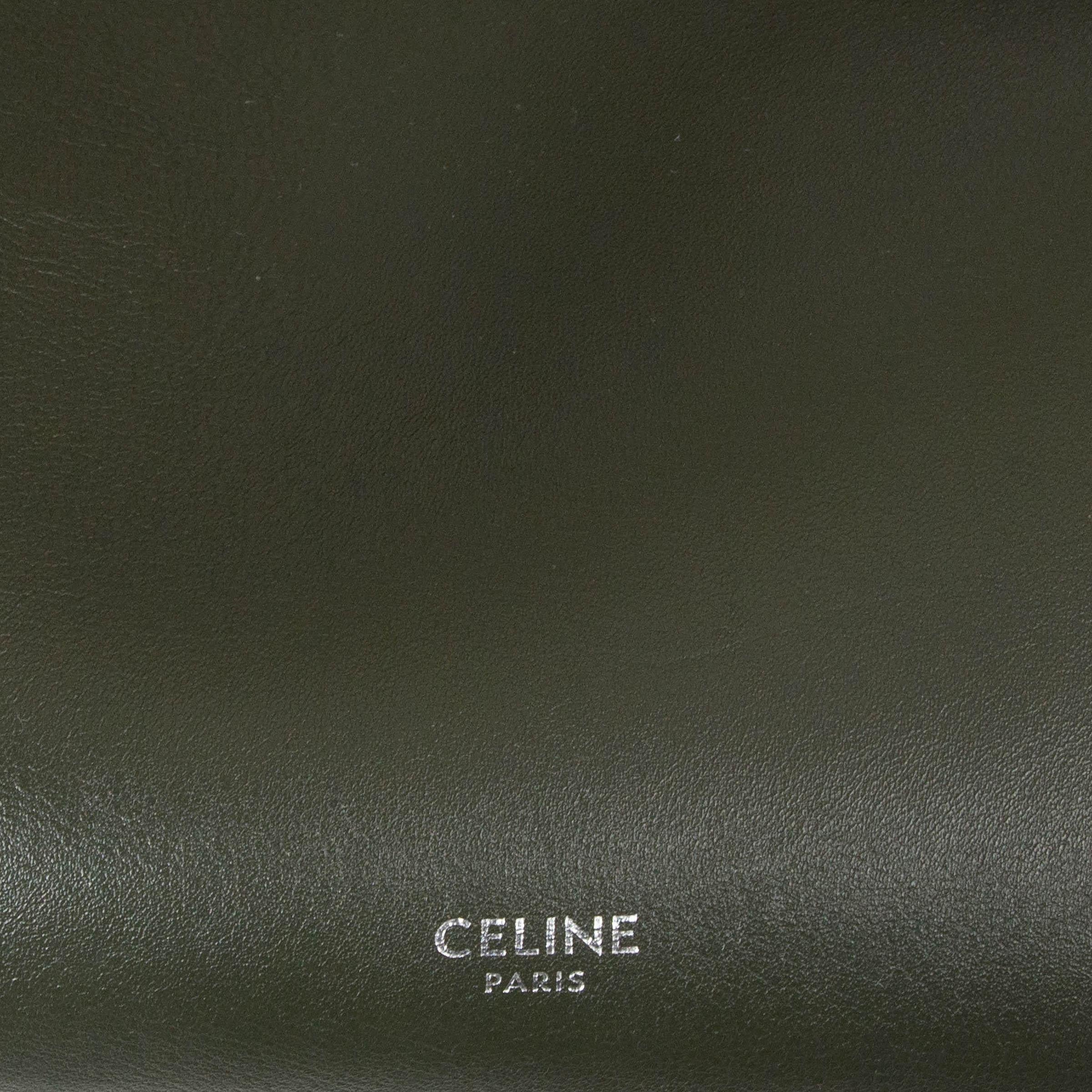 Women's CELINE olive green smooth leather BIG BAG MEDIUM Tote Bag For Sale