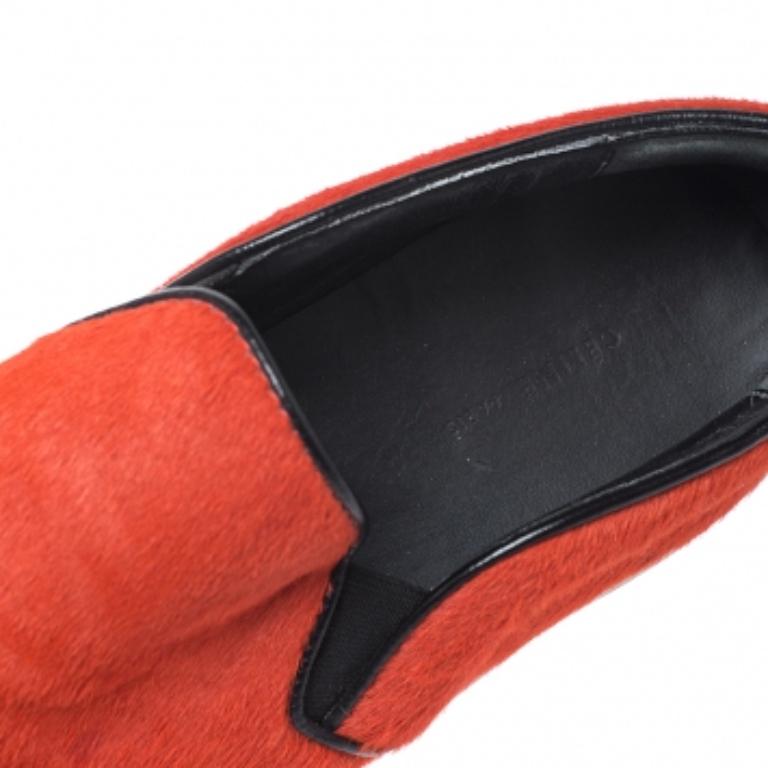 Celine Orange Calfhair Slip On Sneakers Size 38 en venta 1