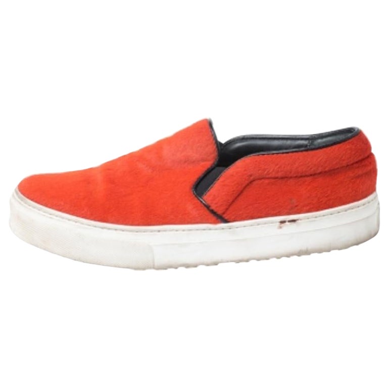 Celine Orange Calfhair Slip On Sneakers Size 38