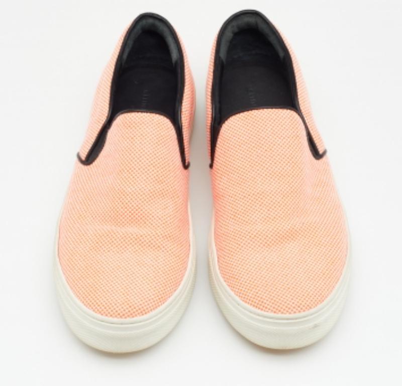 Beige Celine Orange Canvas Slip On Sneakers Size 38 For Sale