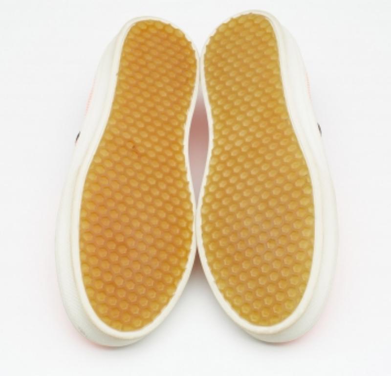 Celine Orange Canvas Slip On Sneakers Size 38 For Sale 2