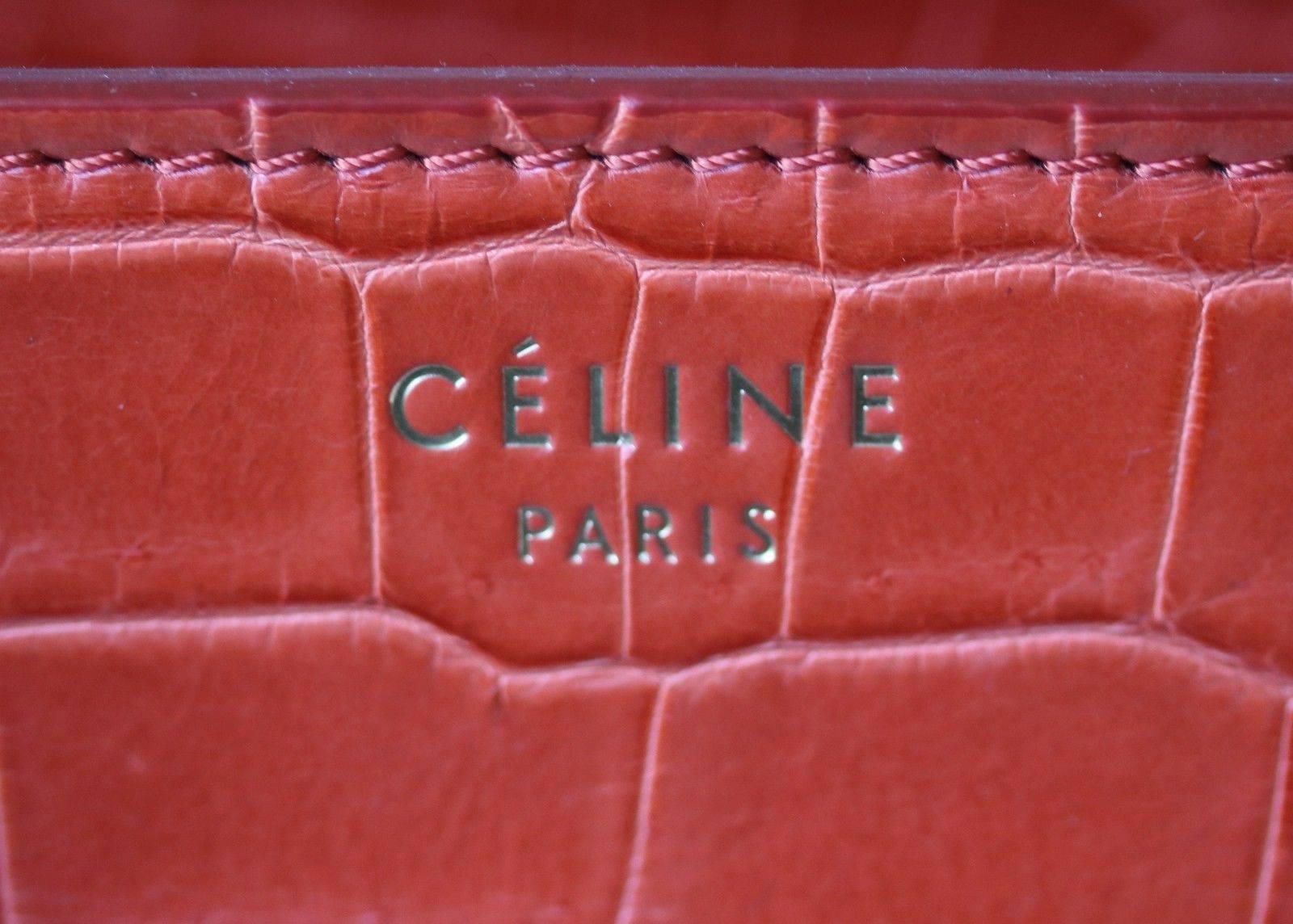 Celine - Sac de voyage en crocodile orange avec finitions dorées, unisexe Excellent état - En vente à London, GB