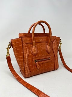 Céline Orange Crocodile Nano Bag