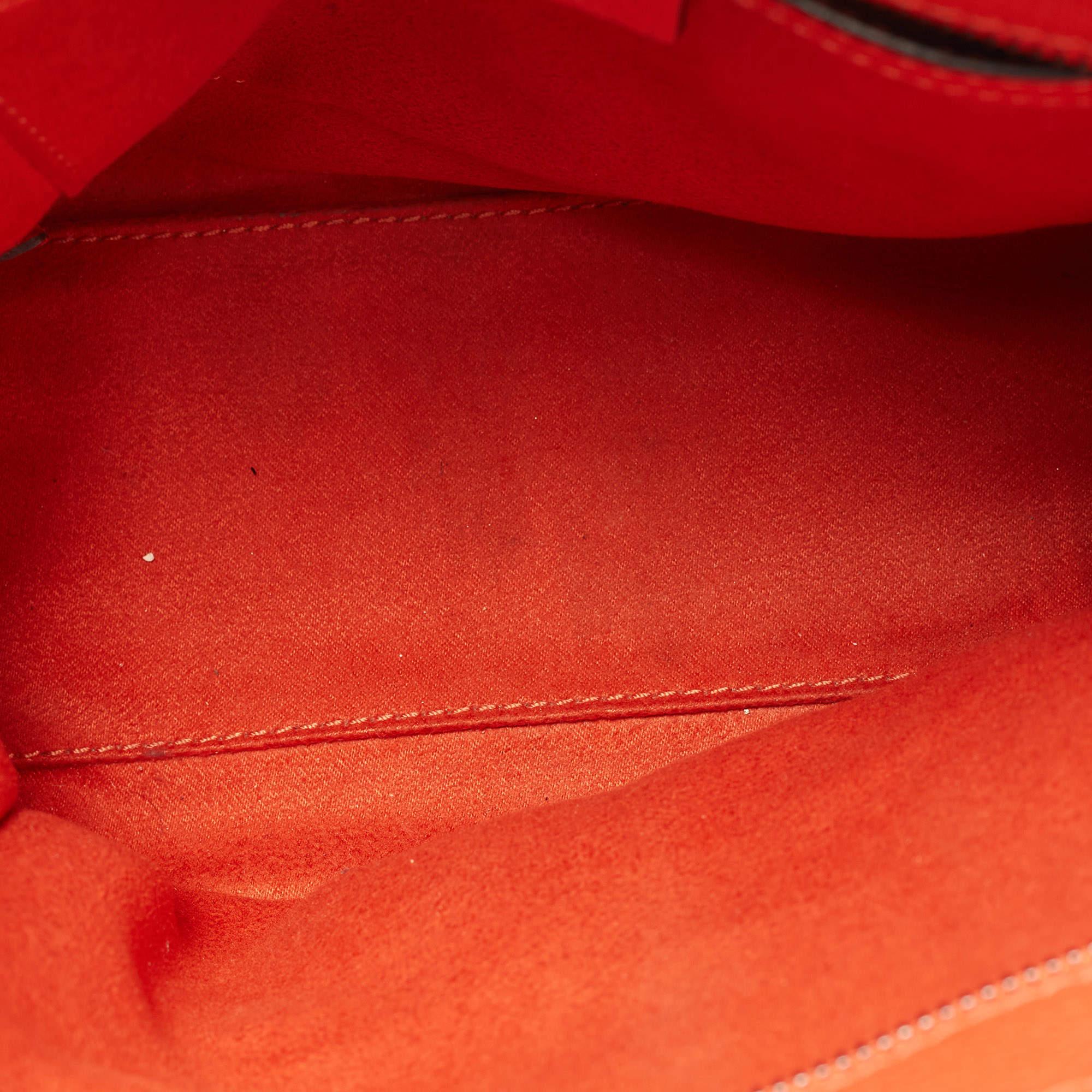 Céline Orange Grained Leather Nano Luggage Tote 3
