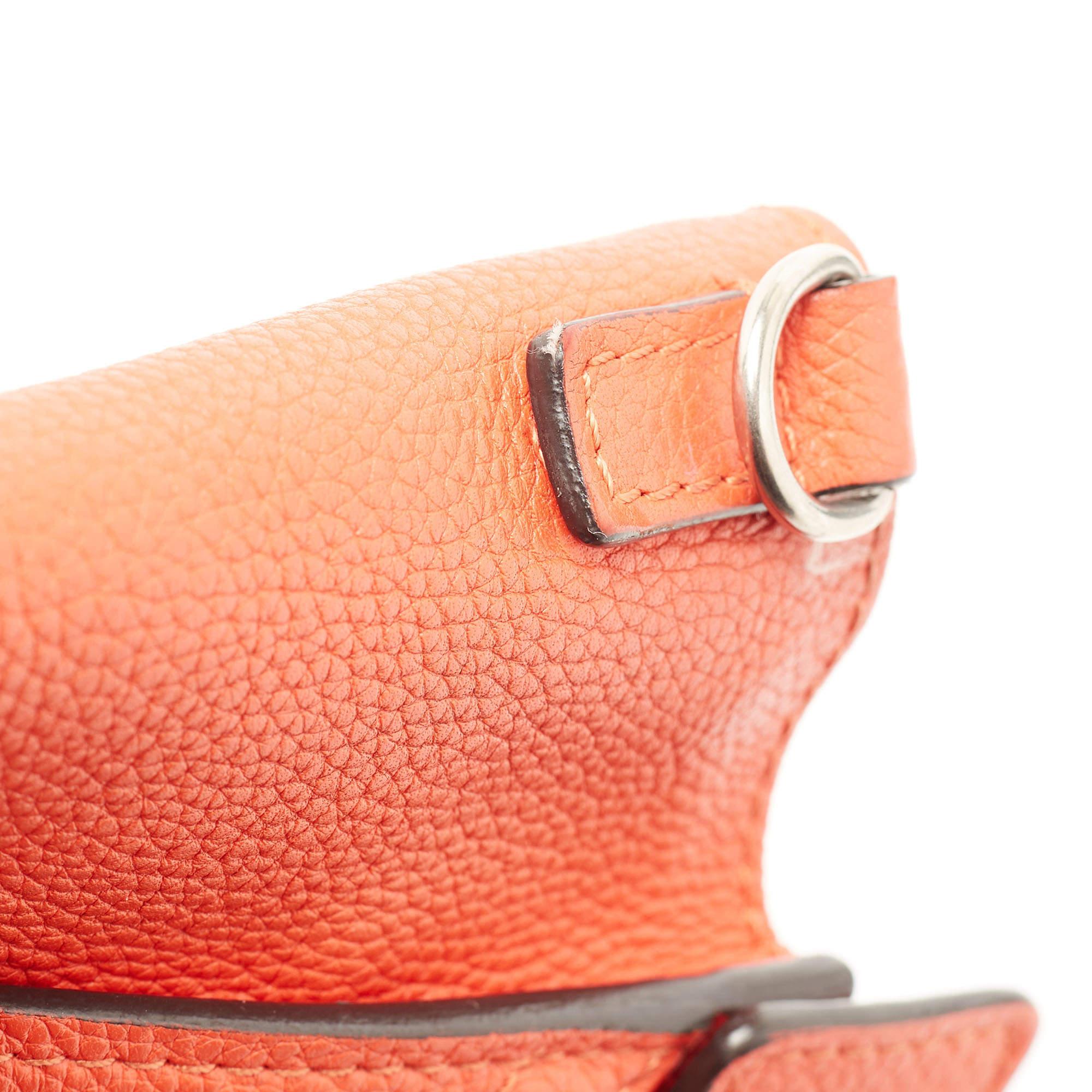 Céline Orange Grained Leather Nano Luggage Tote 5