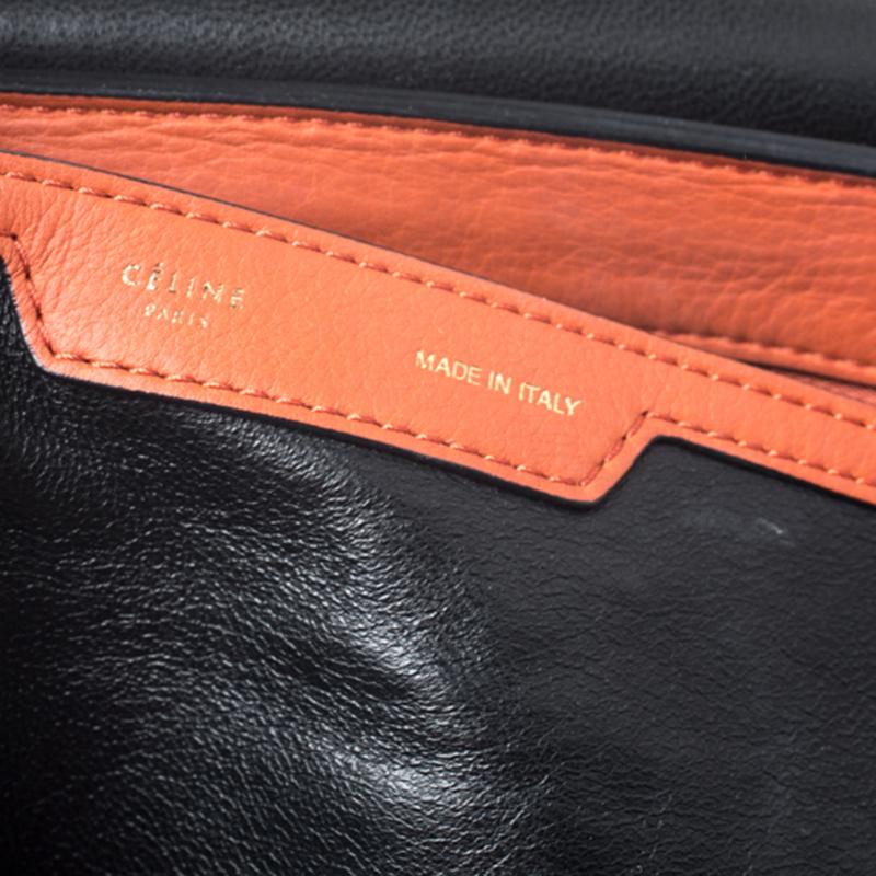 Celine Orange Leather and Suede Large Trapeze Bag 5