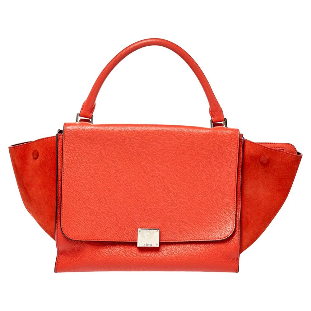 Celine Phantom Red Leather Limited Edition Luggage Tote Bag at 1stDibs