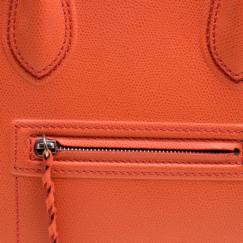 Celine Orange Leather Medium Phantom Luggage Tote 6