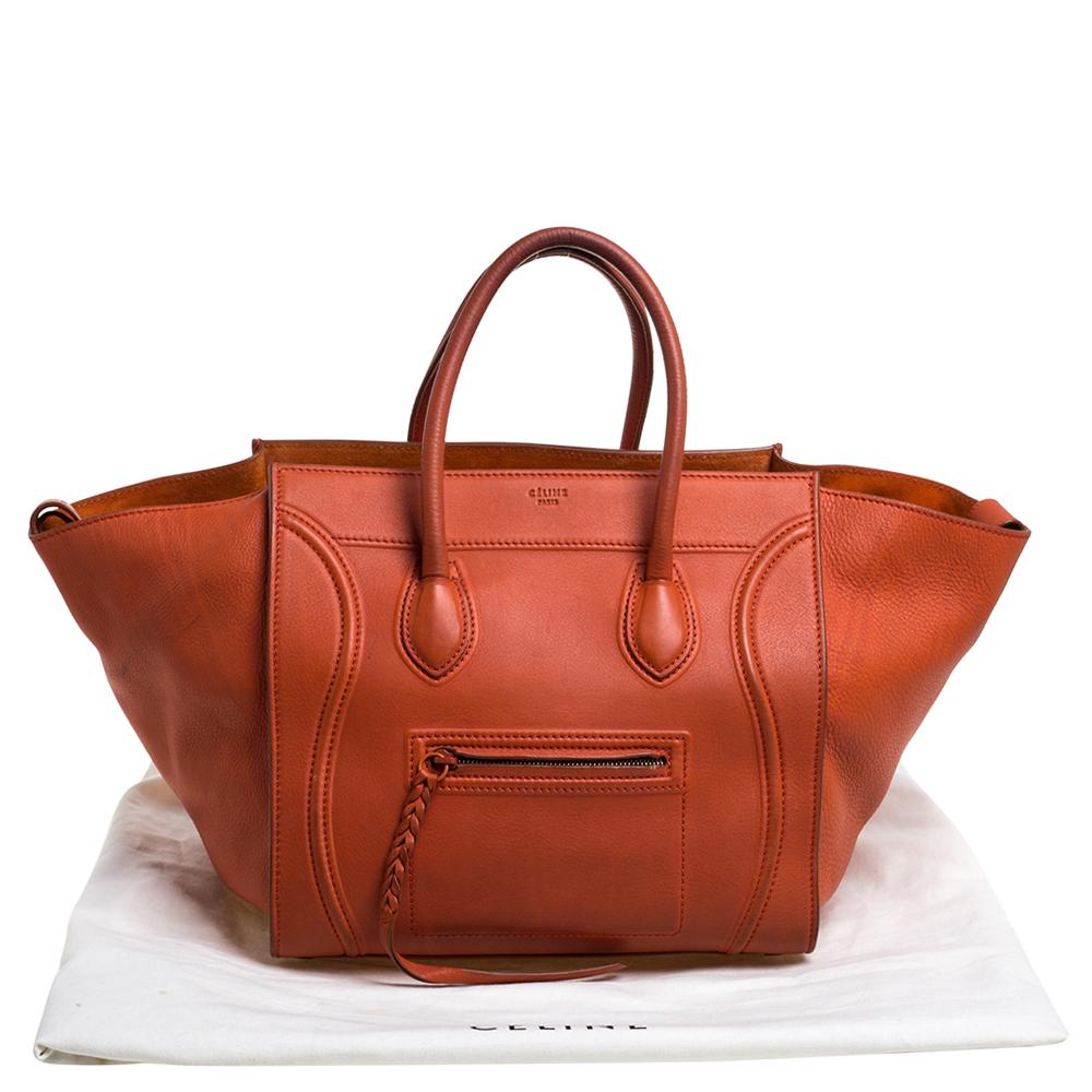 Celine Orange Leather Medium Phantom Luggage Tote 6