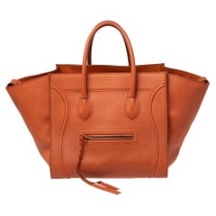 Celine Orange Leather Medium Phantom Luggage Tote