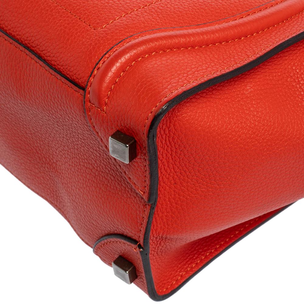 Celine Orange Leather Micro Luggage Tote 5