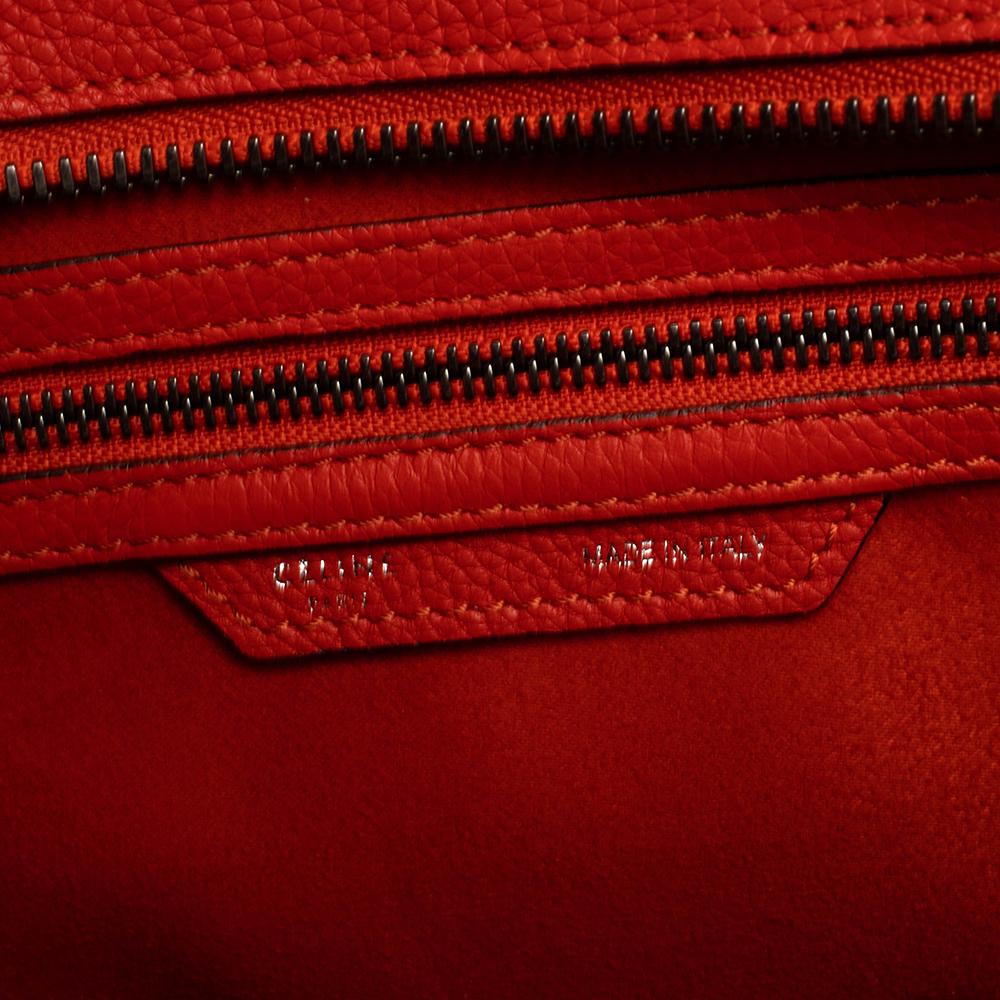 Celine Orange Leather Micro Luggage Tote 2