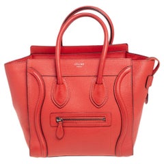 Celine Orange Leather Micro Luggage Tote