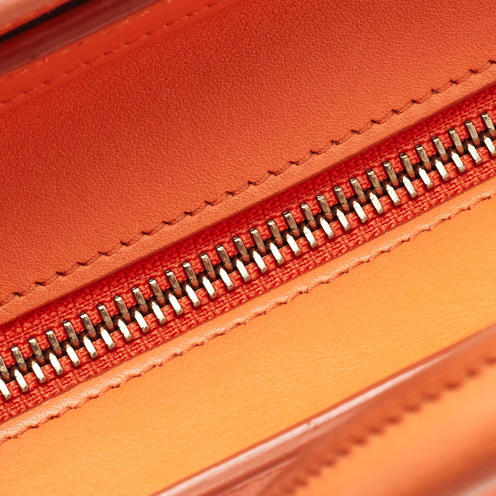 Céline Orange Leather Nano Luggage Tote 7