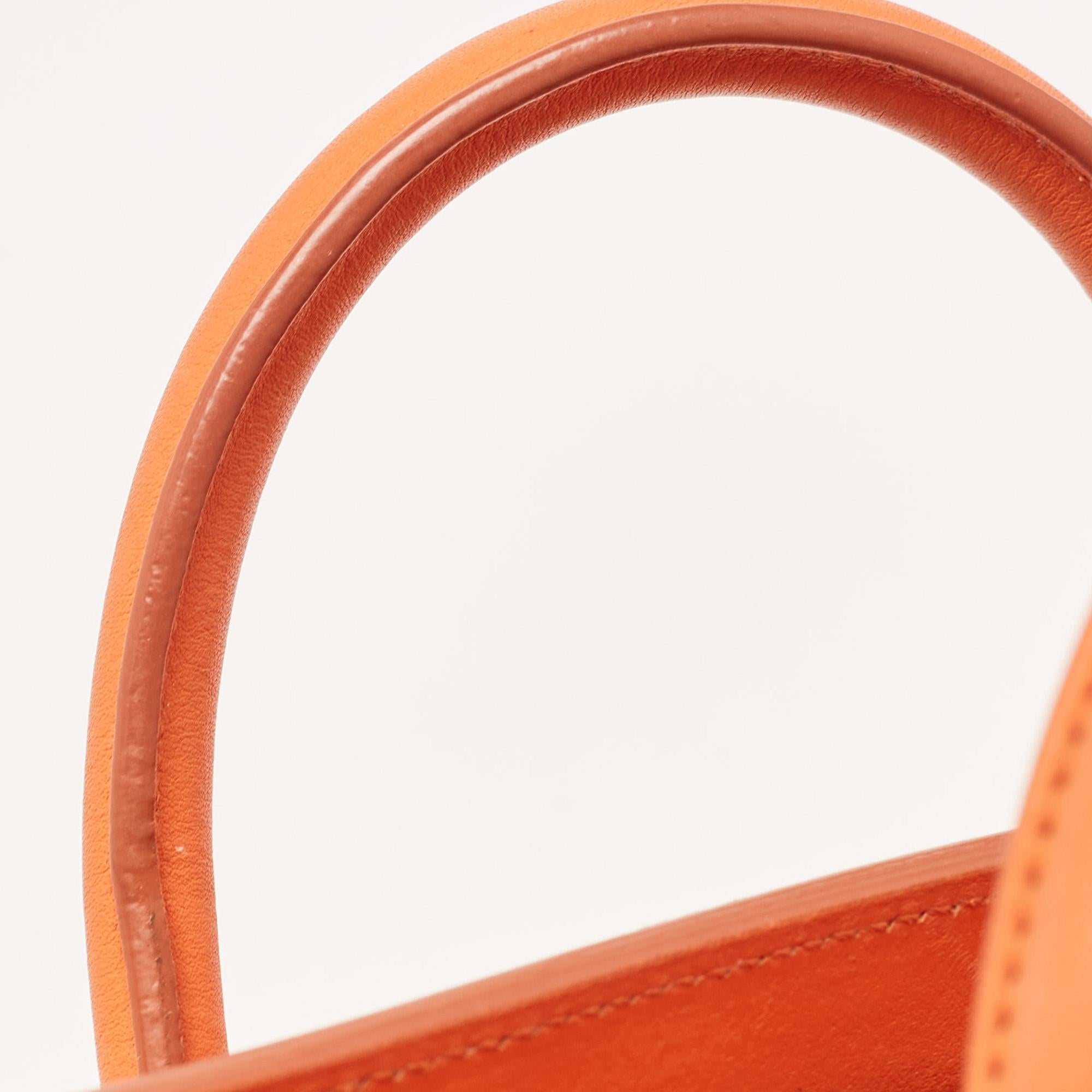 Céline Orange Leather Nano Luggage Tote 9