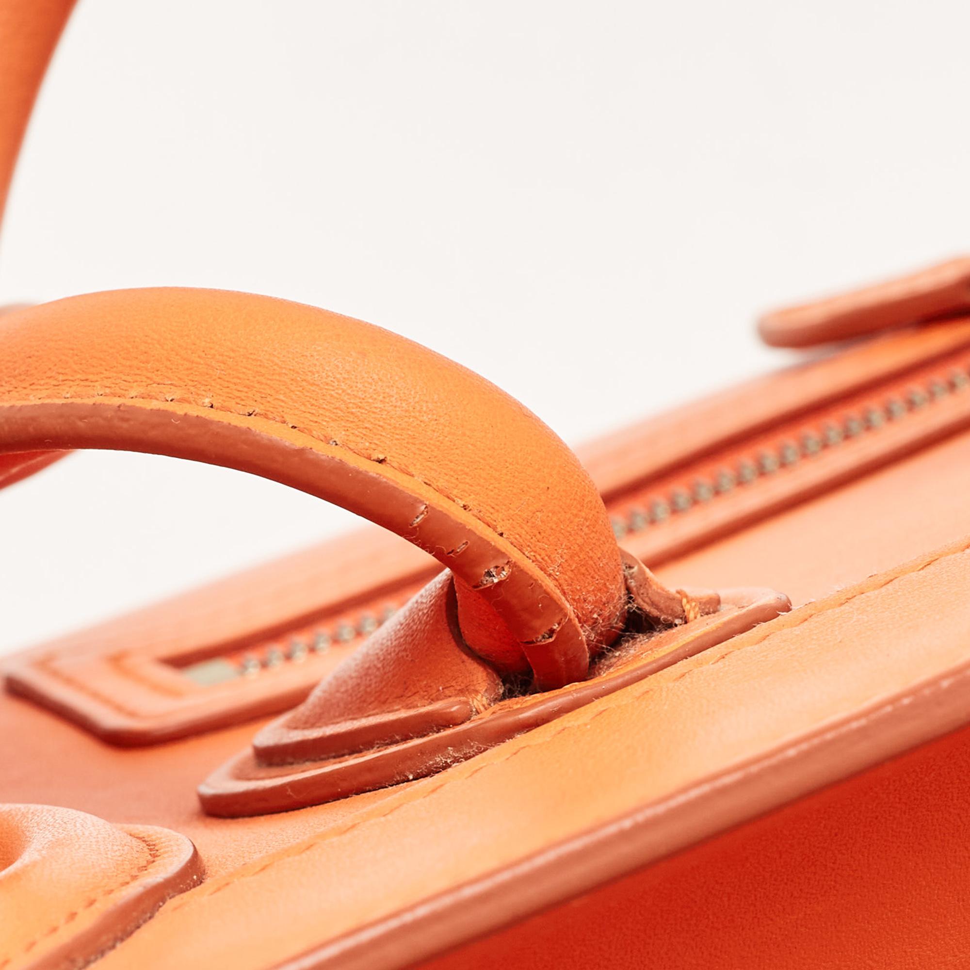Céline Orange Leather Nano Luggage Tote 11