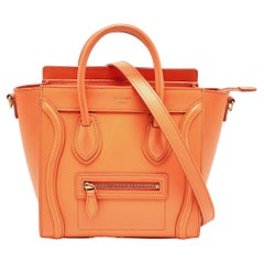 Céline - Fourre-tout Nano en cuir orange