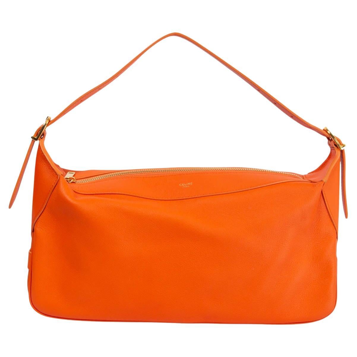 CELINE orange leather ROMY MEDIUM Shoulder Bag