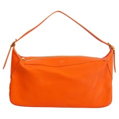 CELINE ROMY MEDIUM Umhängetasche aus orangefarbenem Leder