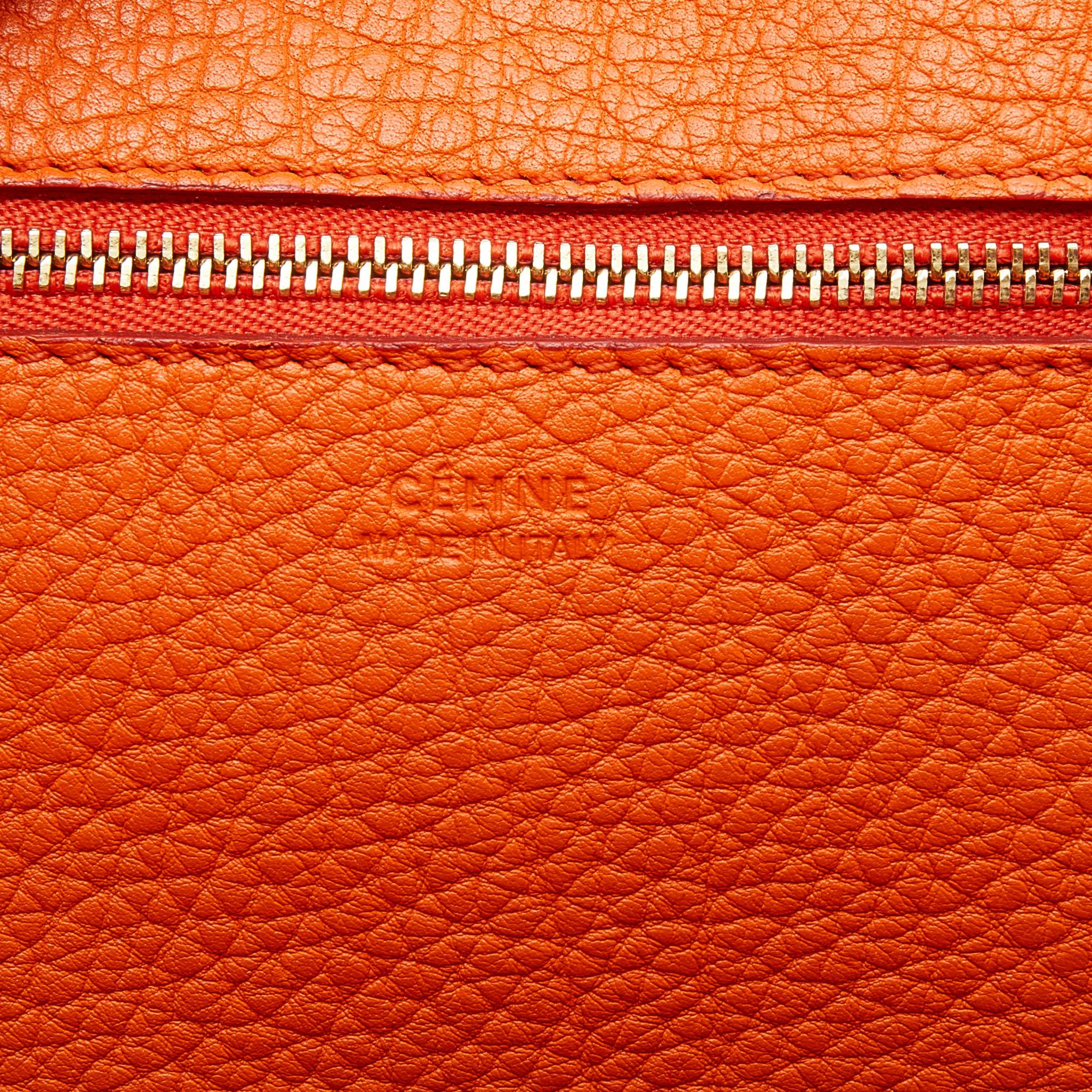 Celine Orange Leather Small Tie Tote 3