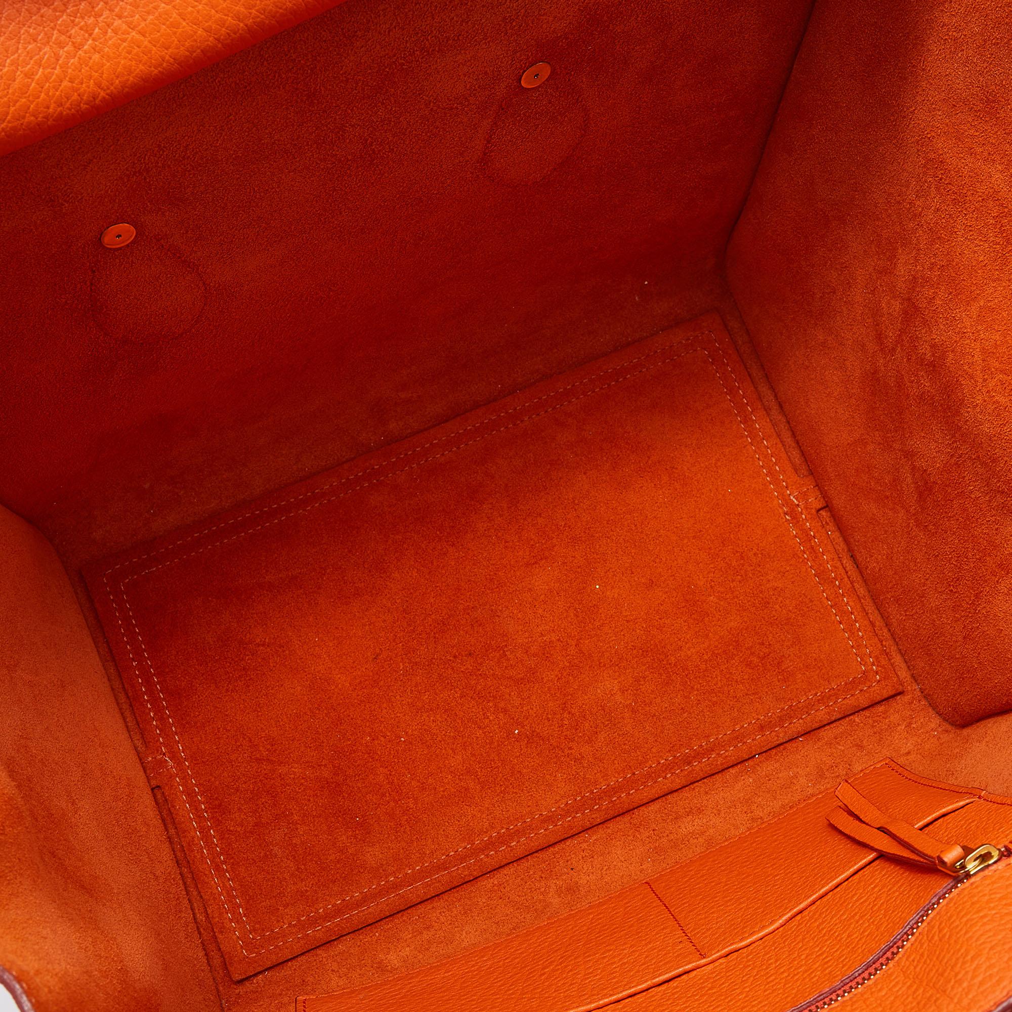 Celine Orange Leather Small Tie Tote 4