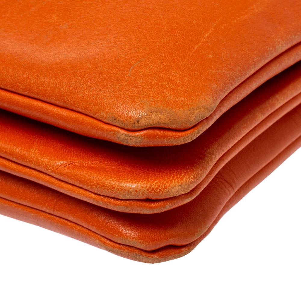 Celine Orange Leather Trio Shoulder Bag 5