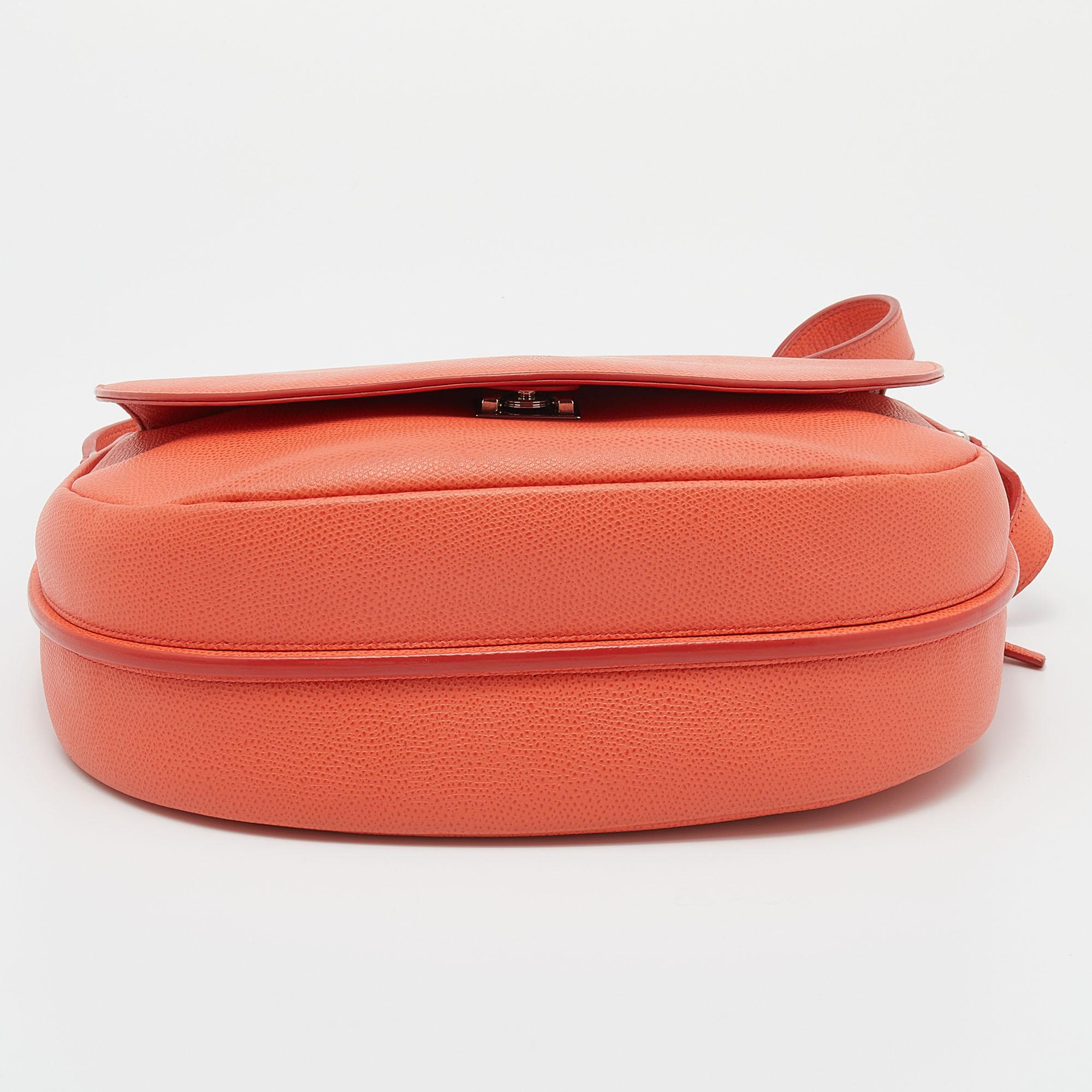 Celine Orange Leather Trotteur Messenger Bag 1
