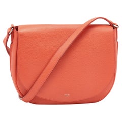 Celine Orange Leather Trotteur Messenger Bag