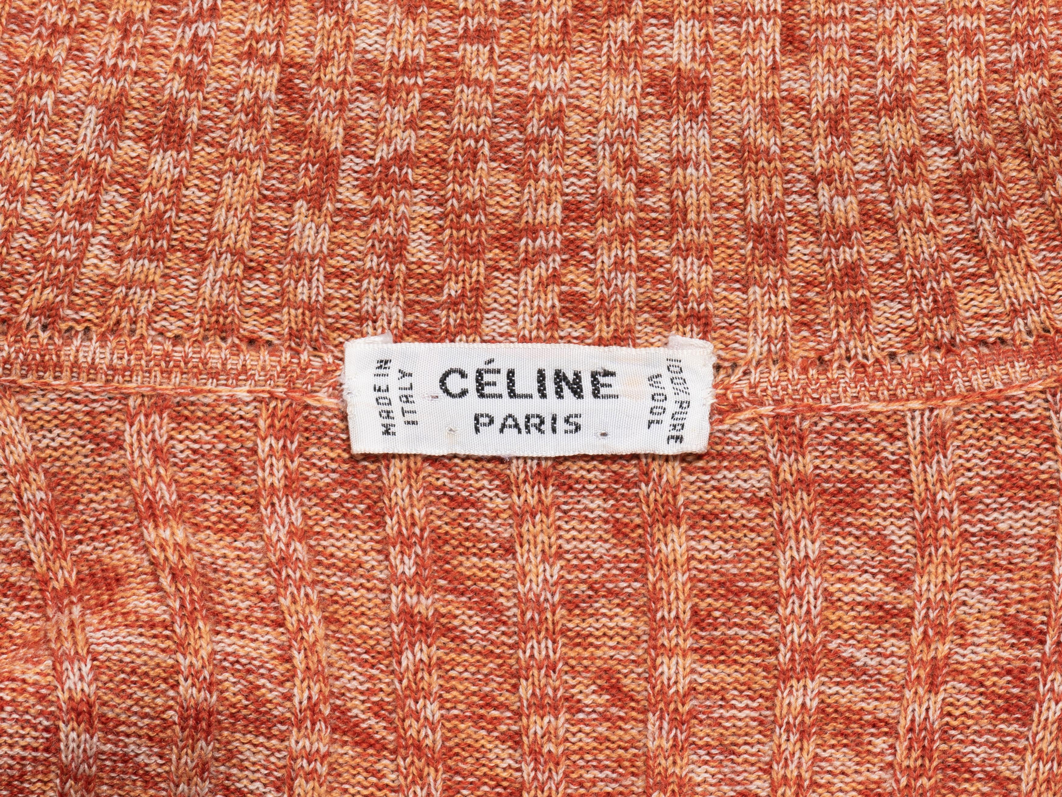 Celine orange ribbed knit pure wool sailor collar dress, c. 1970 5