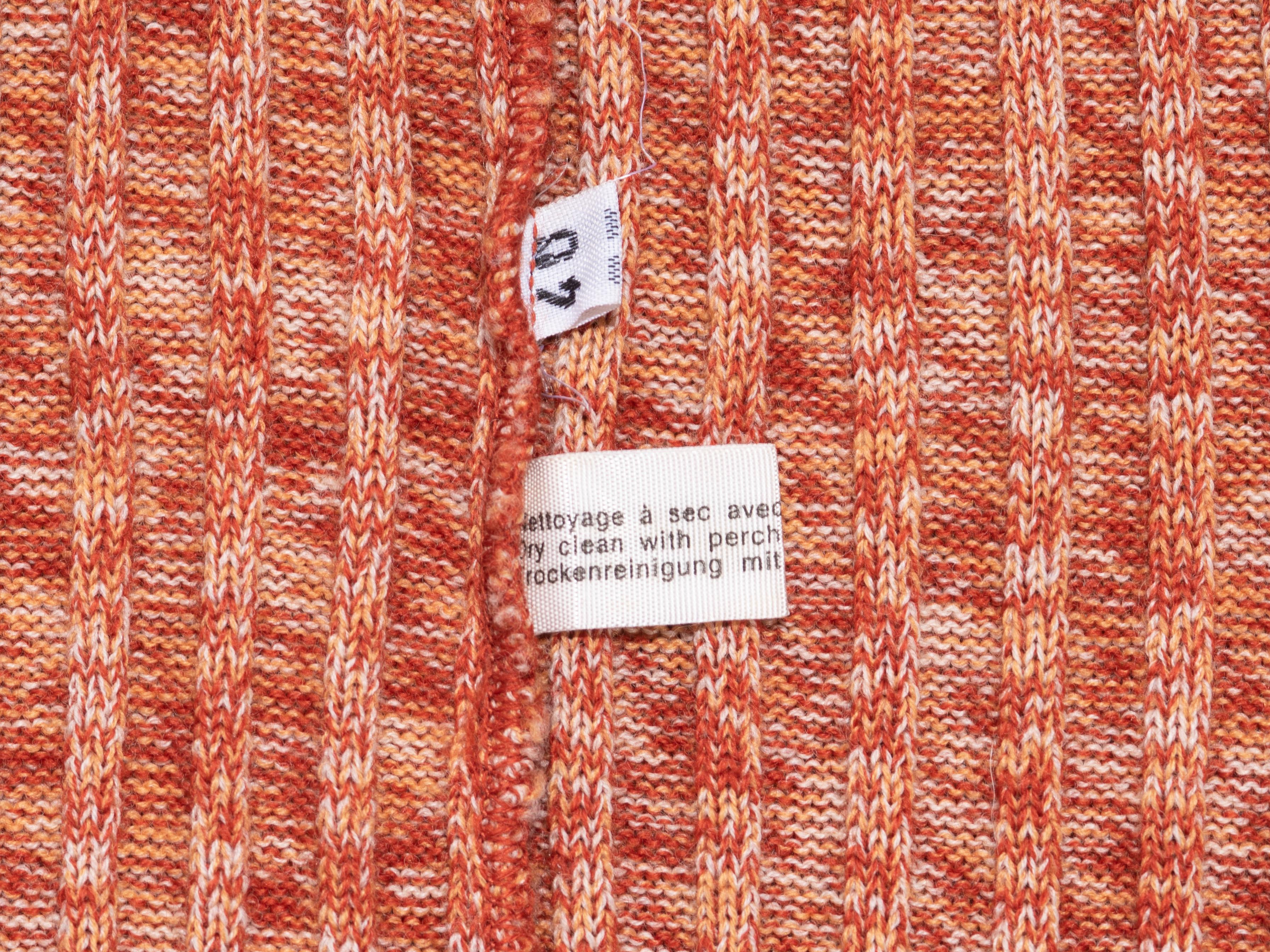 Celine orange ribbed knit pure wool sailor collar dress, c. 1970 6