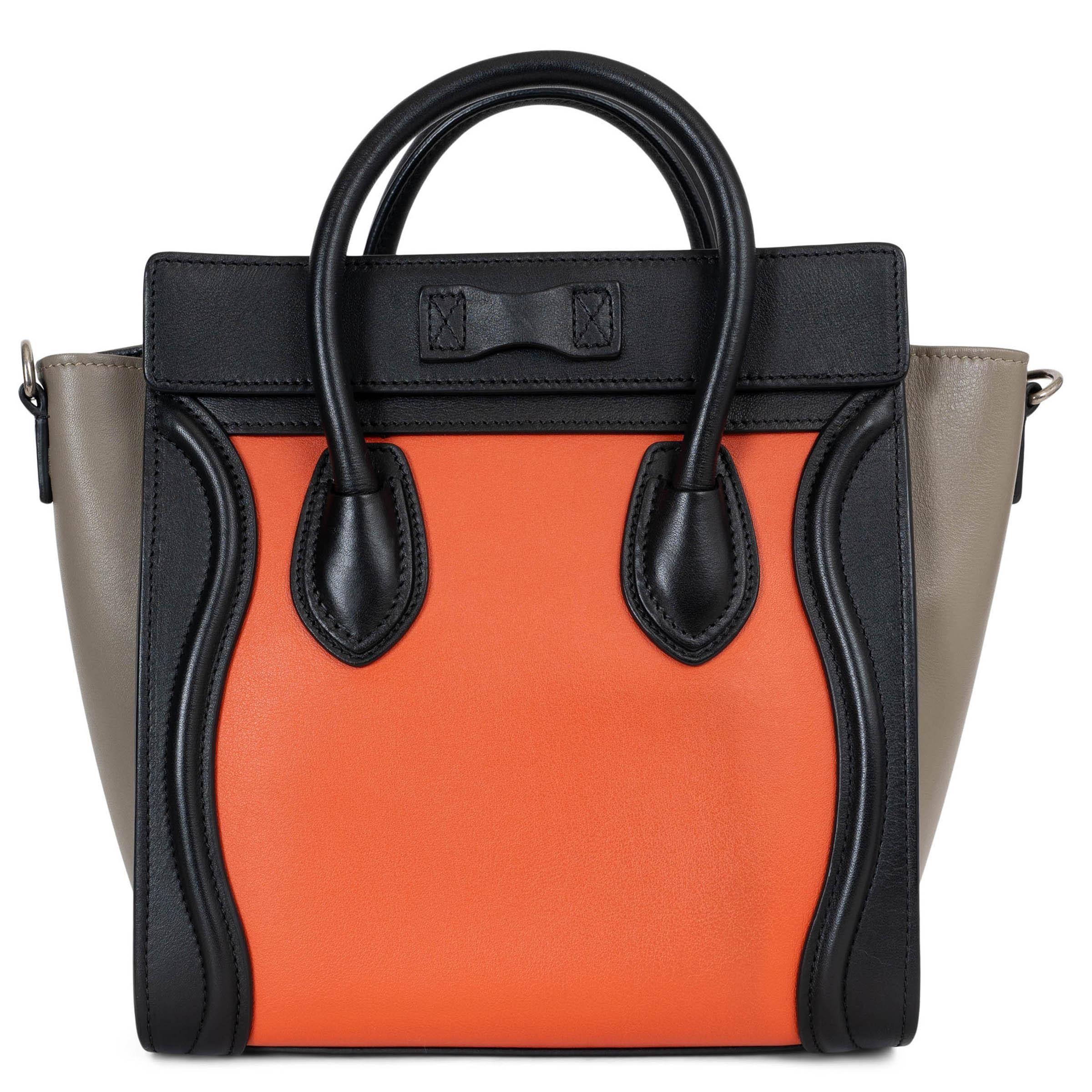 Bolso CELINE naranja topo cuero negro 2015 NANO LUGGAGE TRI-COLOR Negro en venta
